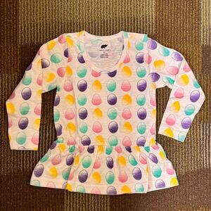 Peplum Rainbow Eggs Top Easter Organic Cotton Girls Sz 3T NWT Monica + Andy